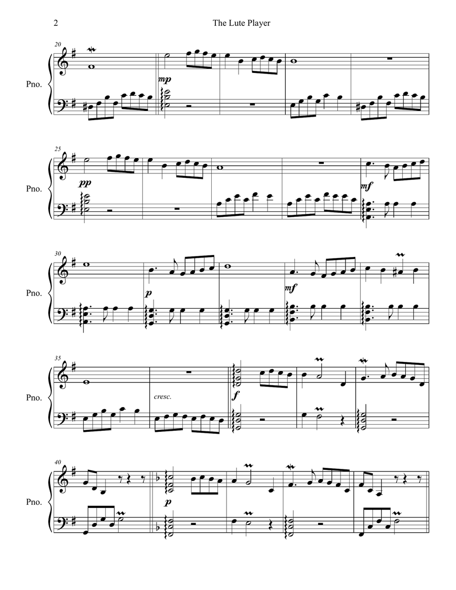 The Lute Player The Lute Player Lute scores gallery preview page 2