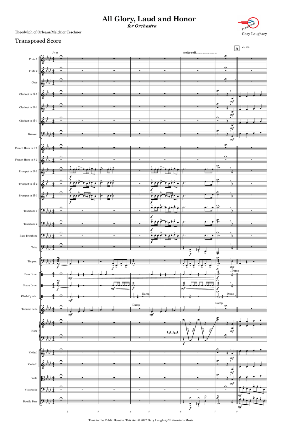 All Glory Laud and Honor Full Orchestra scores gallery preview page 2