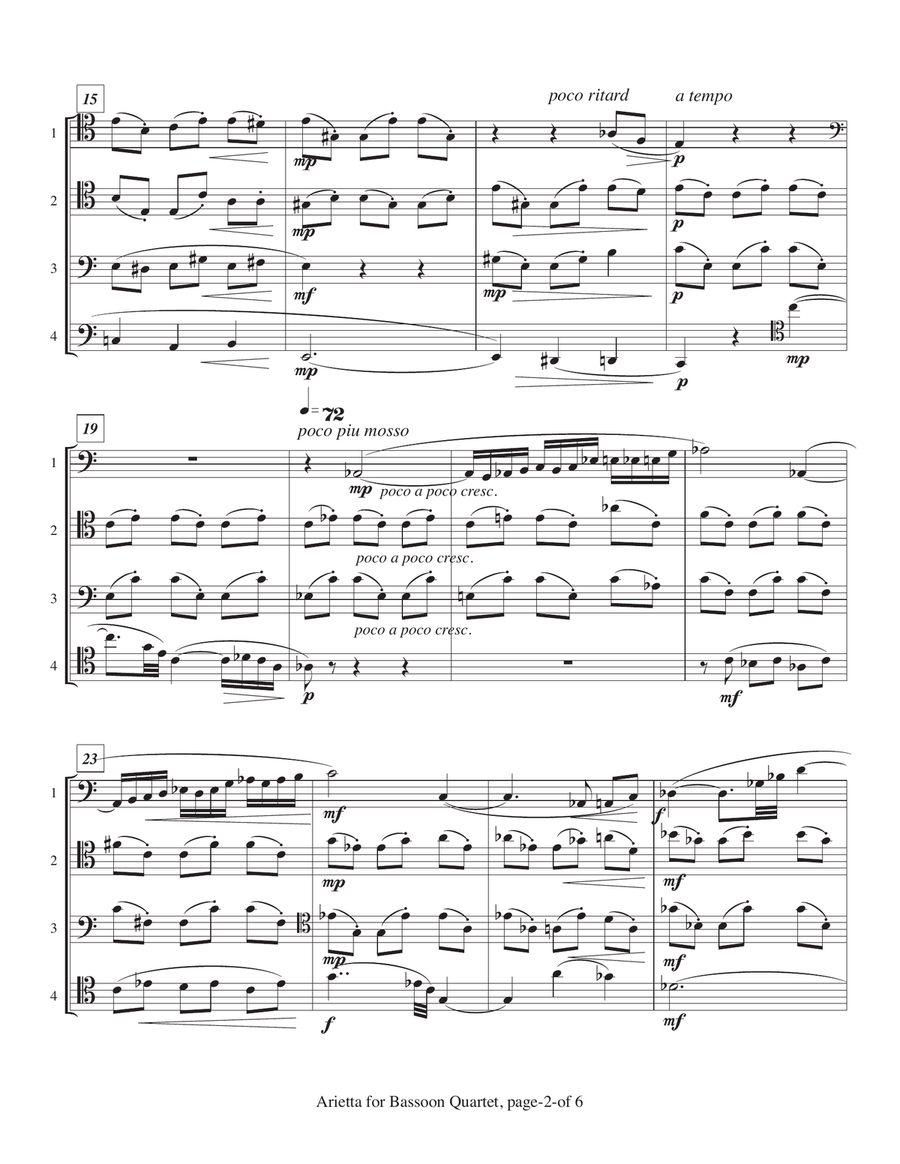 Arietta for Bassoon Quartet Bassoon Quartet scores gallery preview page 3