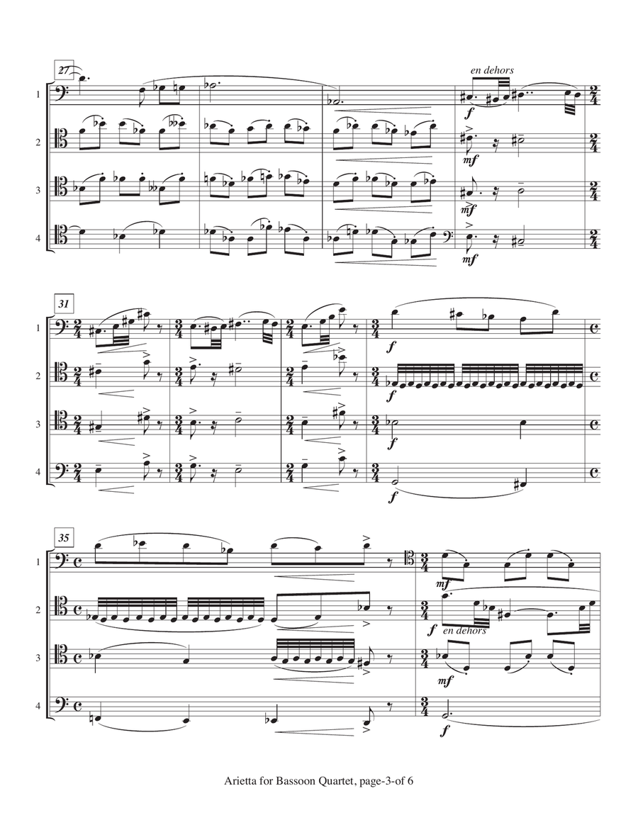 Arietta for Bassoon Quartet Bassoon Quartet scores gallery preview page 4