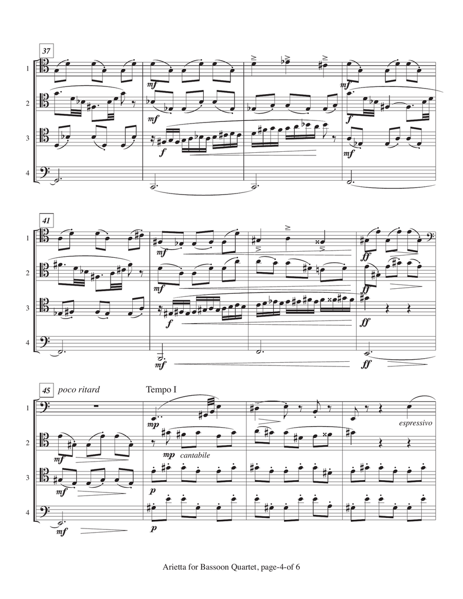 Arietta for Bassoon Quartet Bassoon Quartet scores gallery preview page 5