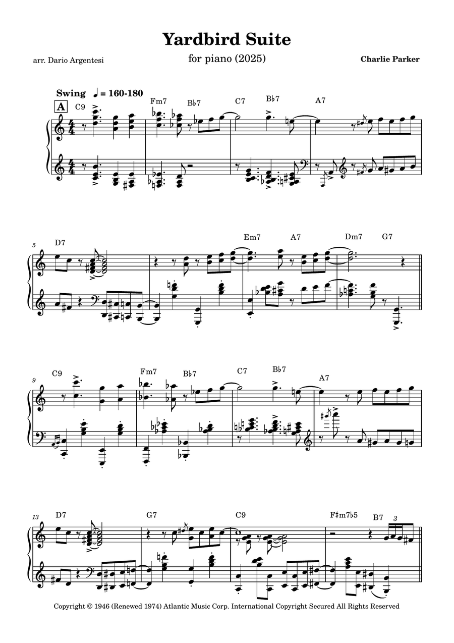 Yardbird Suite Yardbird Suite Piano Solo scores gallery preview page 1