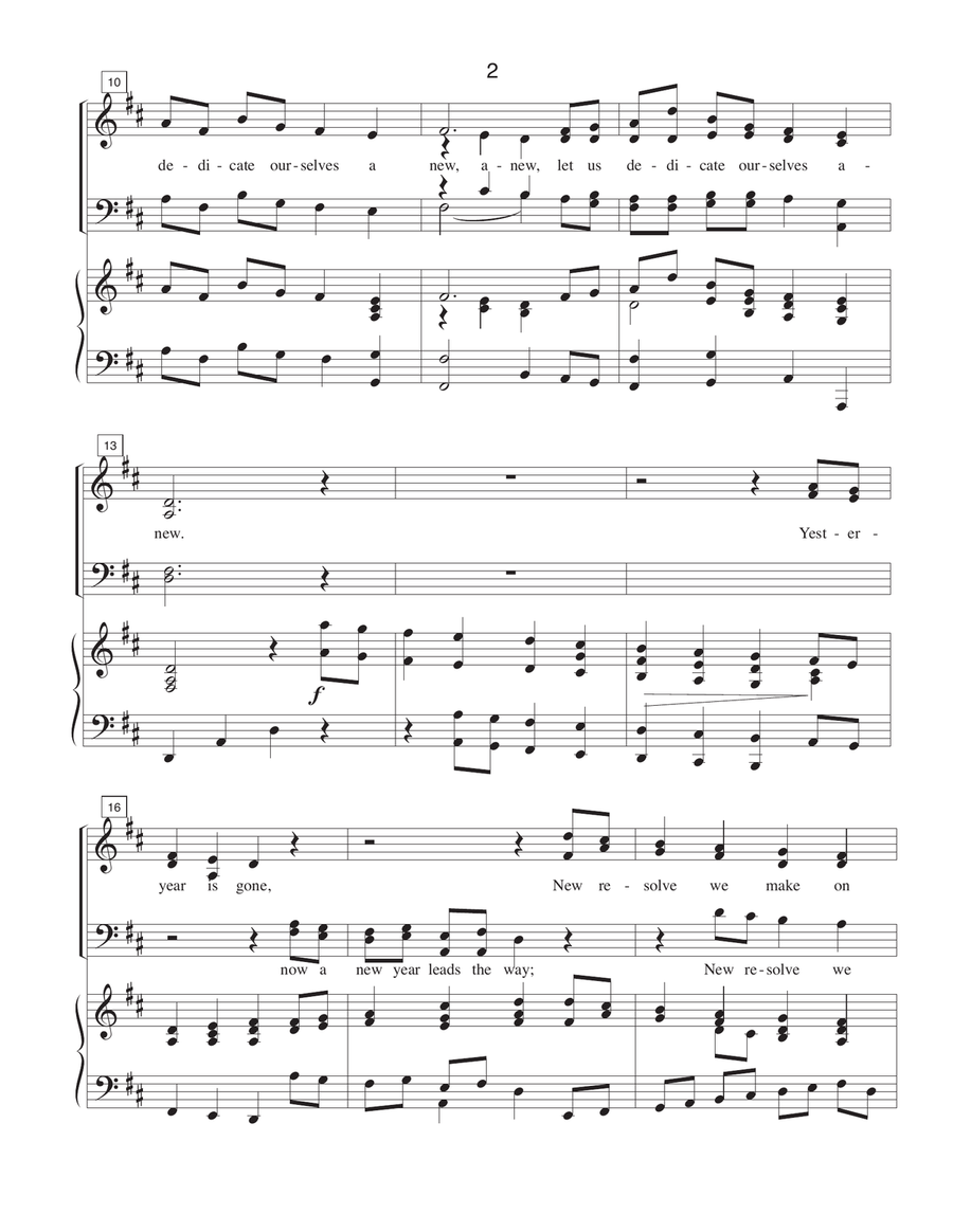 Greet The Bright New Year, The Anthem 4-Part scores gallery preview page 2