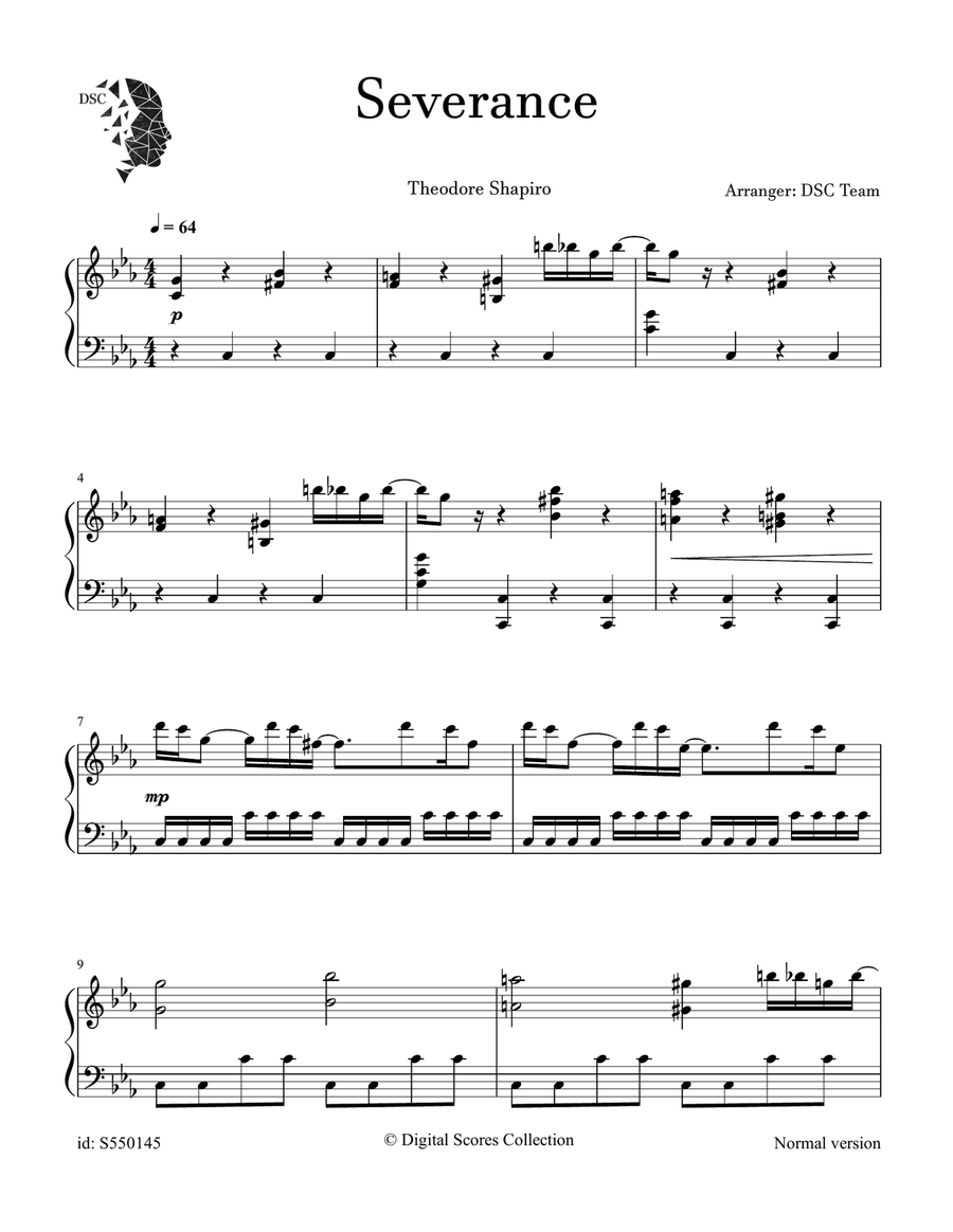 Severance - Main Title Theme Piano Solo scores gallery preview page 1
