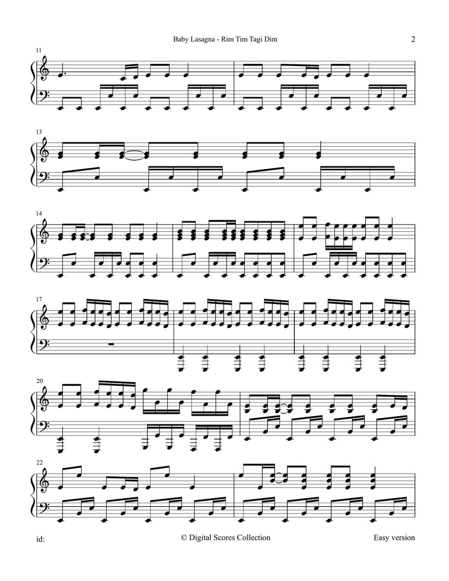 Rim Tim Tagi Dim Rim Tim Tagi Dim Piano Solo scores gallery preview page 2