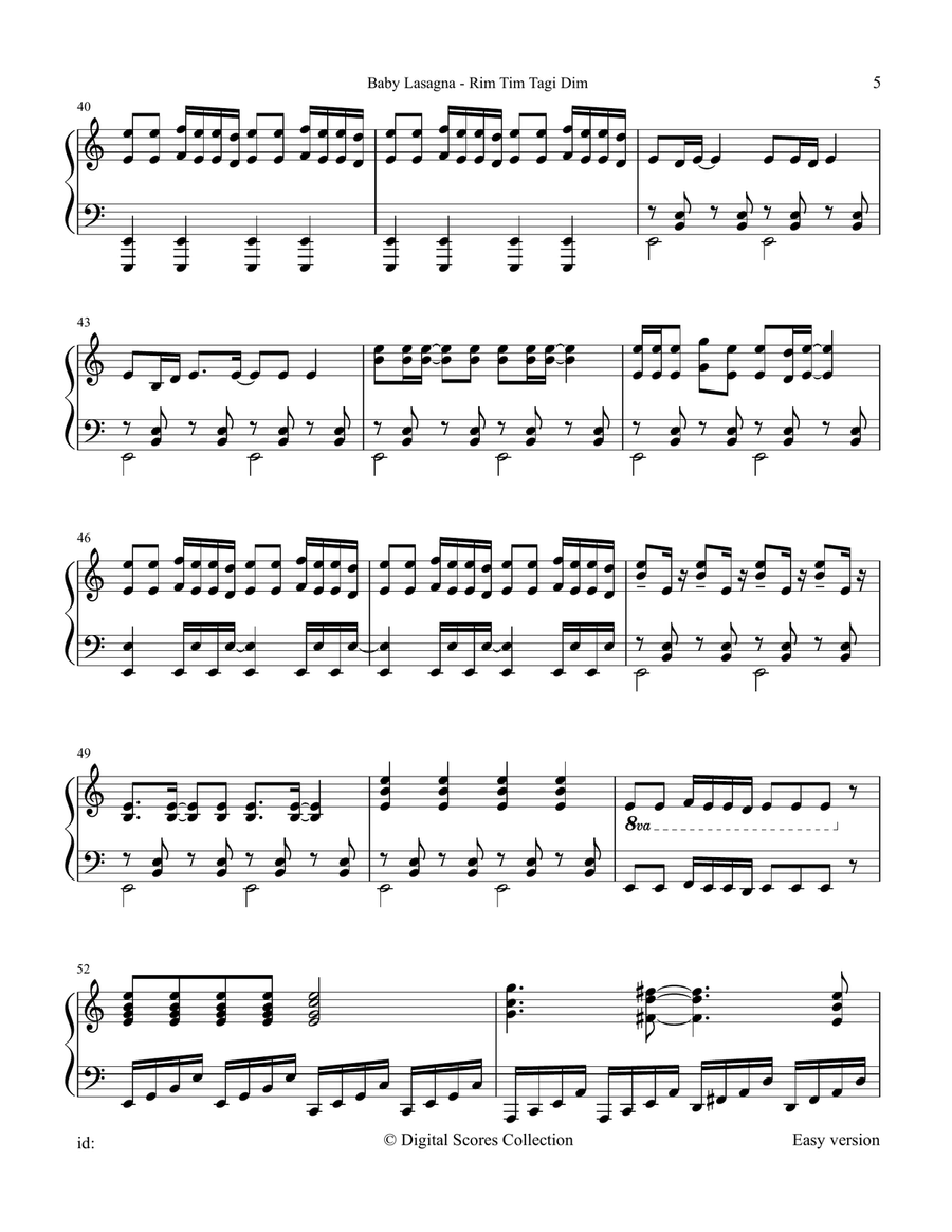 Rim Tim Tagi Dim Rim Tim Tagi Dim Piano Solo scores gallery preview page 5