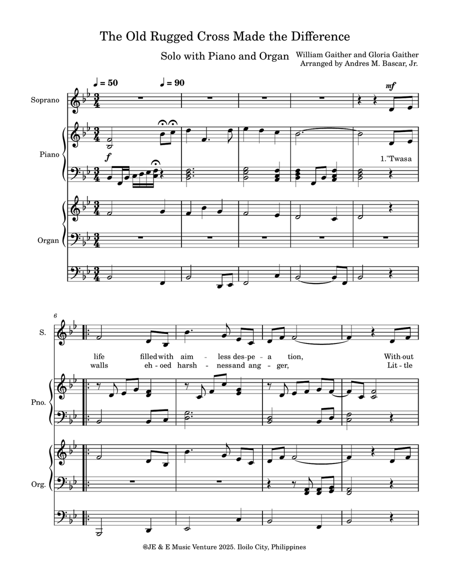 The Old Rugged Cross Made The Difference A Cappella scores gallery preview page 1