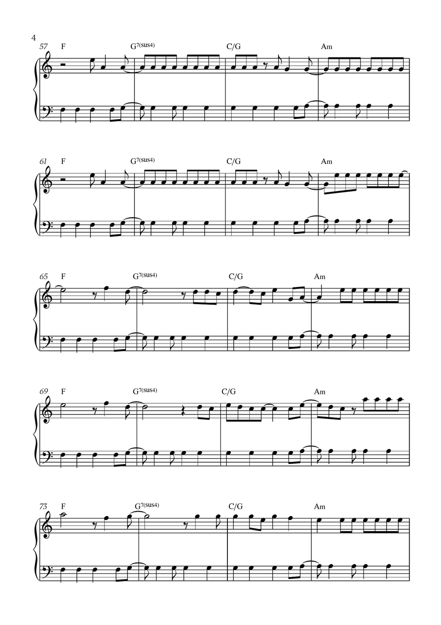 Viva La Vida Viva La Vida Easy Piano scores gallery preview page 4