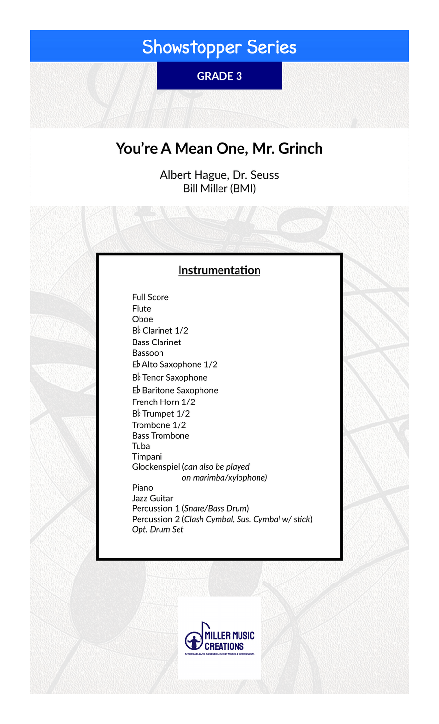 You're A Mean One, Mr. Grinch Concert Band scores gallery preview page 1