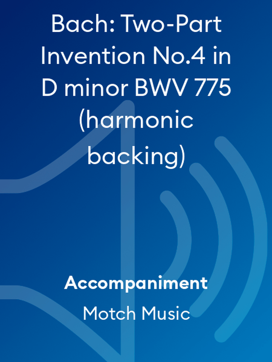 Bach: Two-Part Invention No.4 in D minor BWV 775 (harmonic backing) Piano and Keyboard scores gallery preview page 1