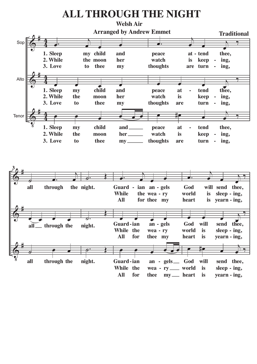 All Through The Night A Cappella SAT SAT scores gallery preview page 1