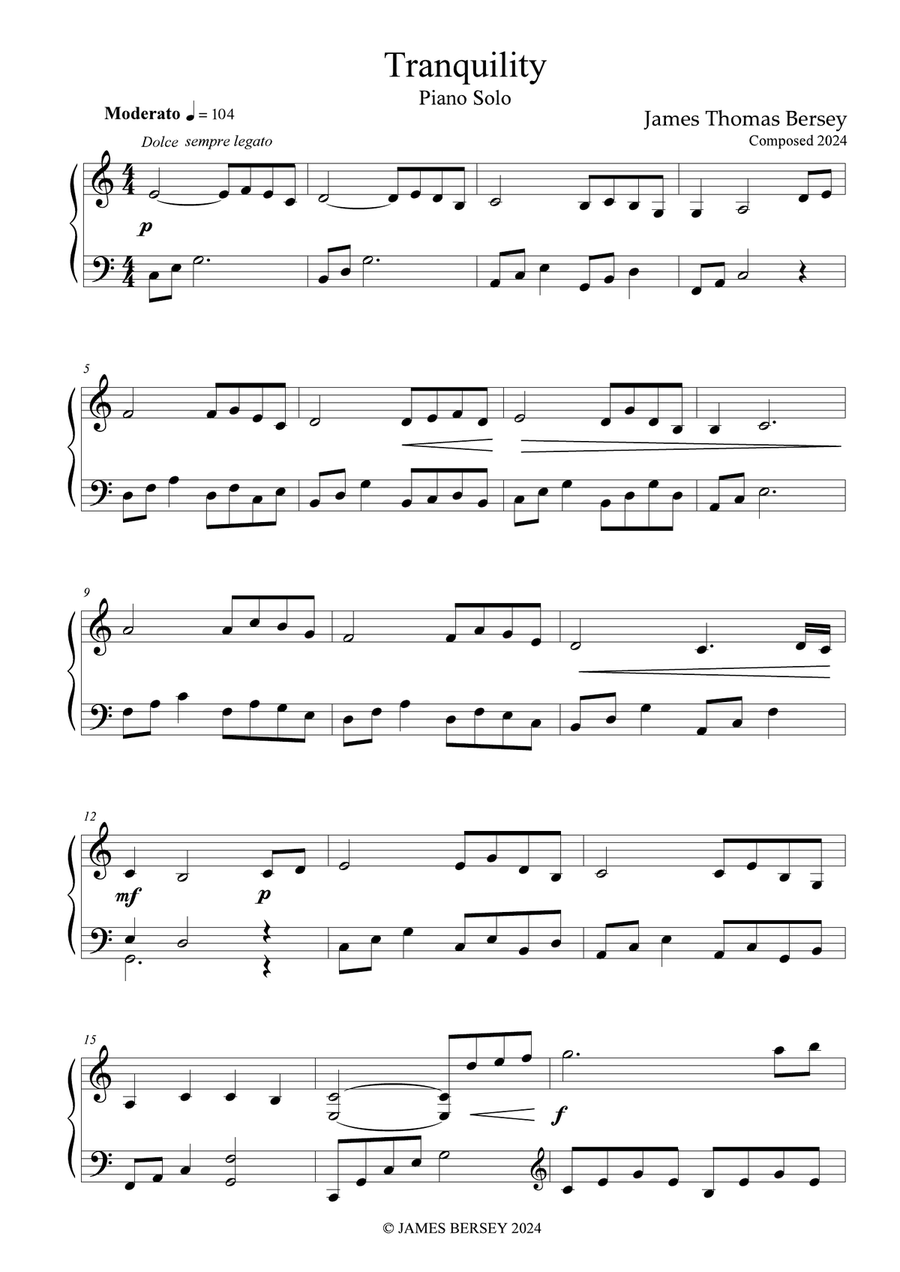 Tranquility - Piano Solo Tranquility - Piano Solo Piano Solo scores gallery preview page 4