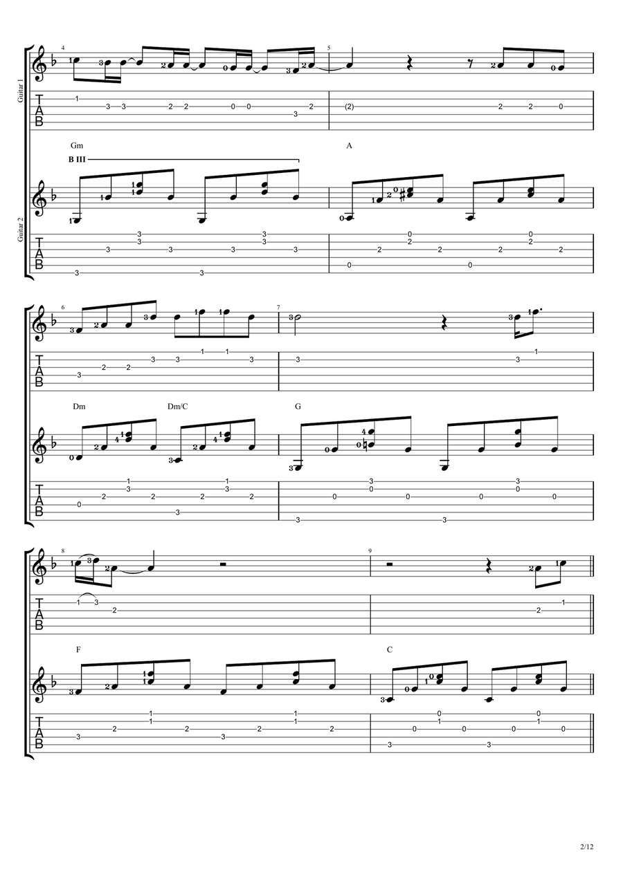 Without You Without You Guitar Ensemble scores gallery preview page 2
