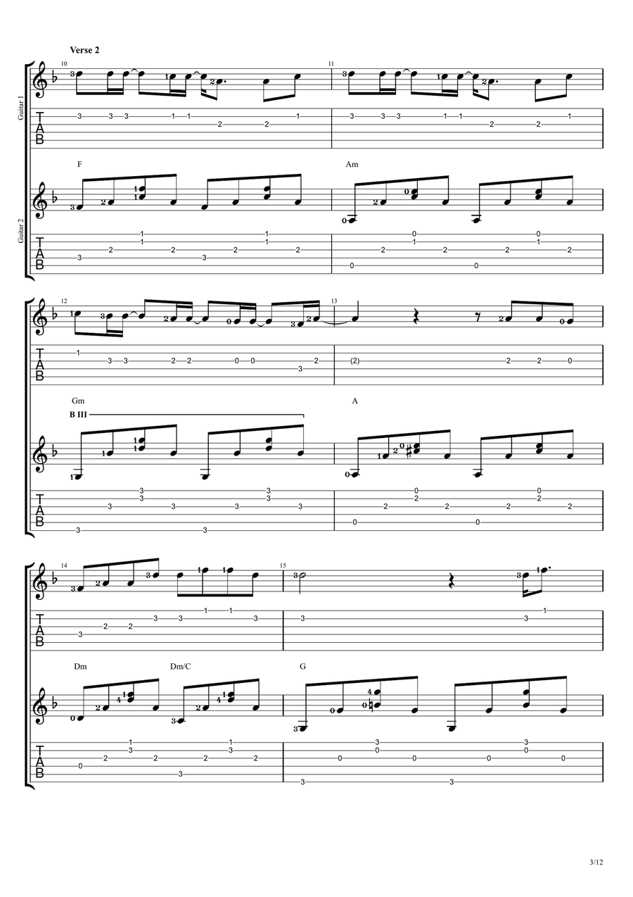 Without You Without You Guitar Ensemble scores gallery preview page 3