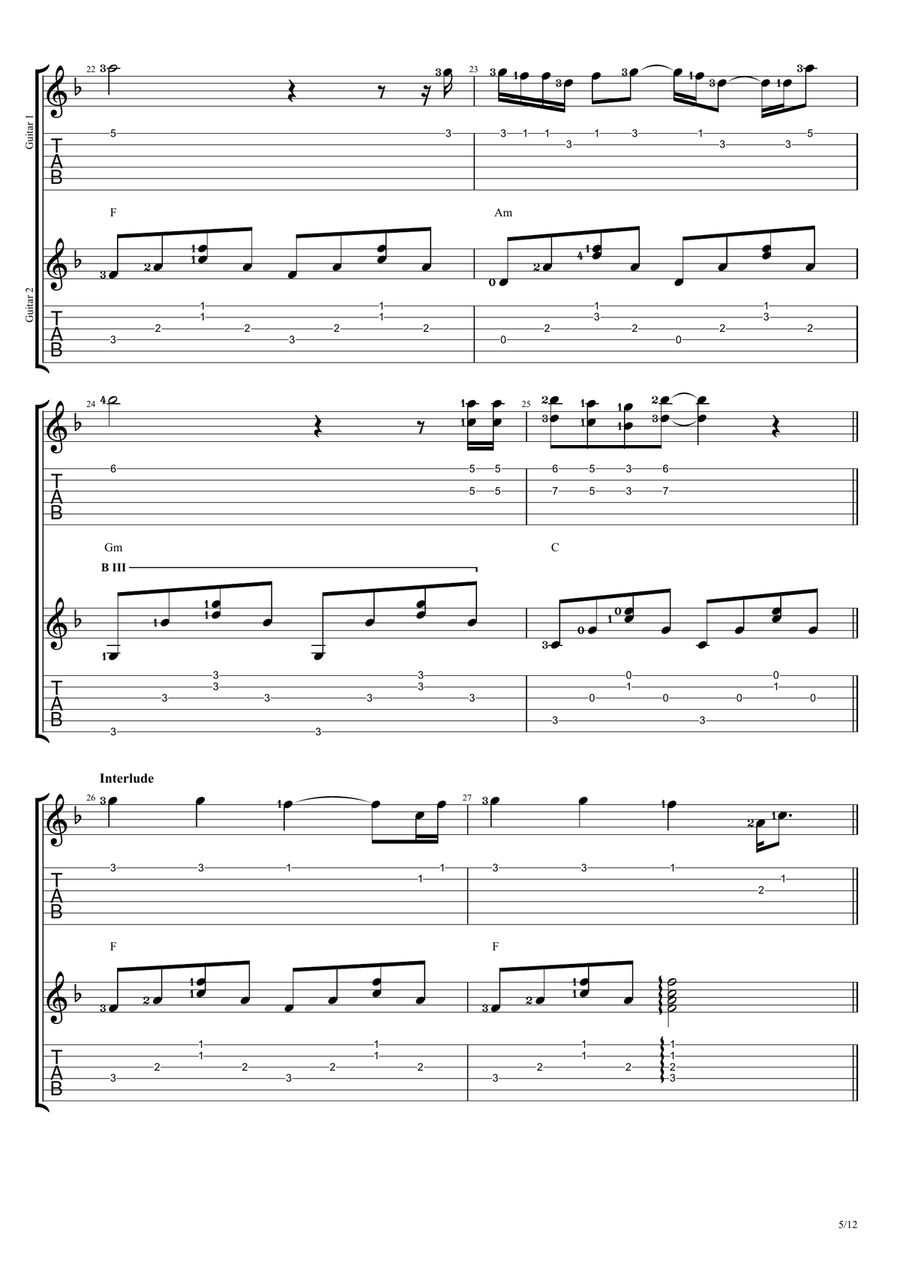 Without You Without You Guitar Ensemble scores gallery preview page 5