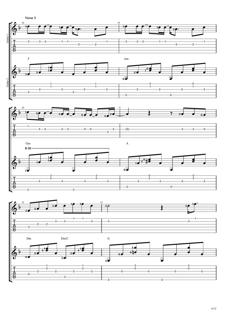 Without You Without You Guitar Ensemble scores gallery preview page 6