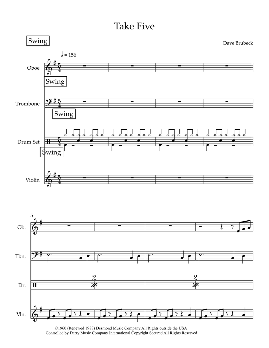 Take Five Take Five Small Ensemble scores gallery preview page 1