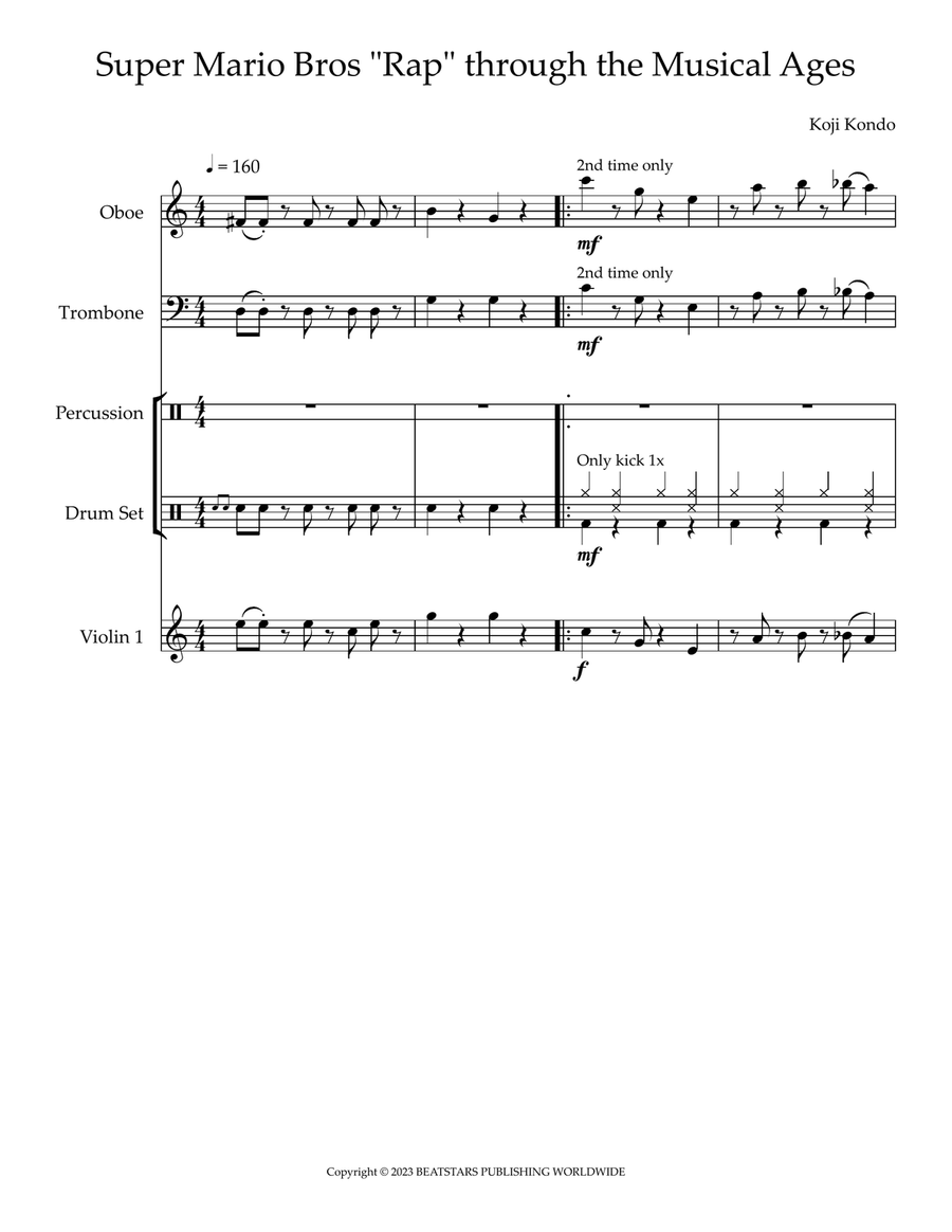 The Super Mario Bros Rap The Super Mario Bros Rap Small Ensemble scores gallery preview page 1