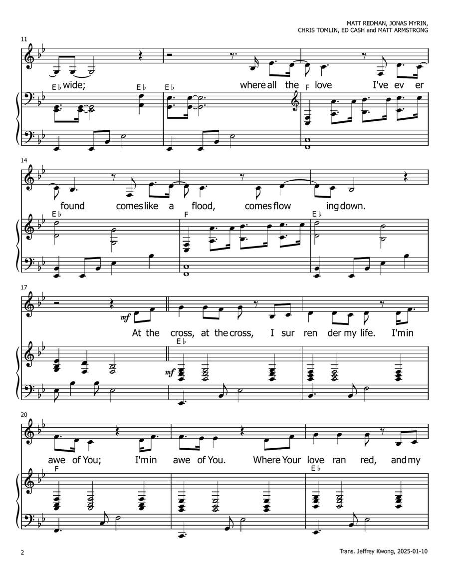 At The Cross (Love Ran Red) A Cappella scores gallery preview page 2