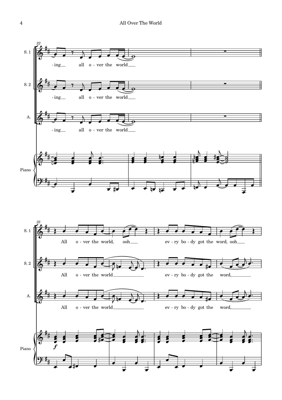 All Over The World All Over The World SSA scores gallery preview page 4