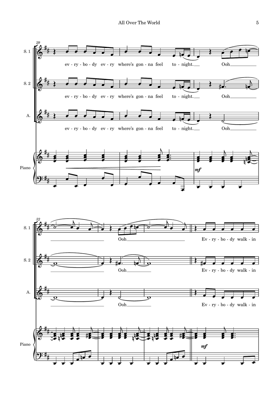 All Over The World All Over The World SSA scores gallery preview page 5