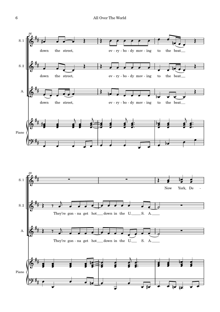 All Over The World All Over The World SSA scores gallery preview page 6