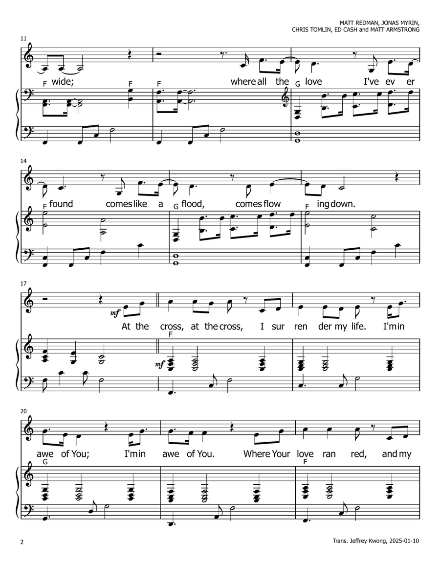 At The Cross (Love Ran Red) A Cappella scores gallery preview page 2