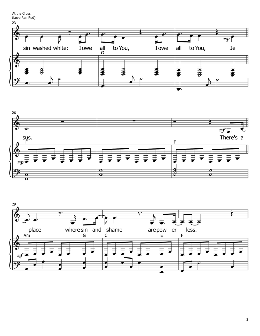 At The Cross (Love Ran Red) A Cappella scores gallery preview page 3