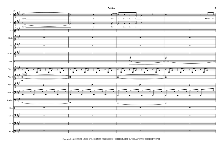 Adeline Adeline Percussion Ensemble scores gallery preview page 3