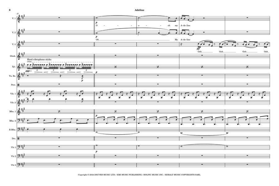 Adeline Adeline Percussion Ensemble scores gallery preview page 6