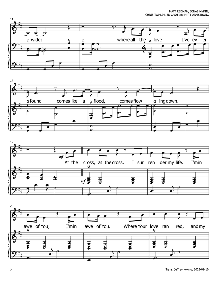 At The Cross (Love Ran Red) A Cappella scores gallery preview page 2