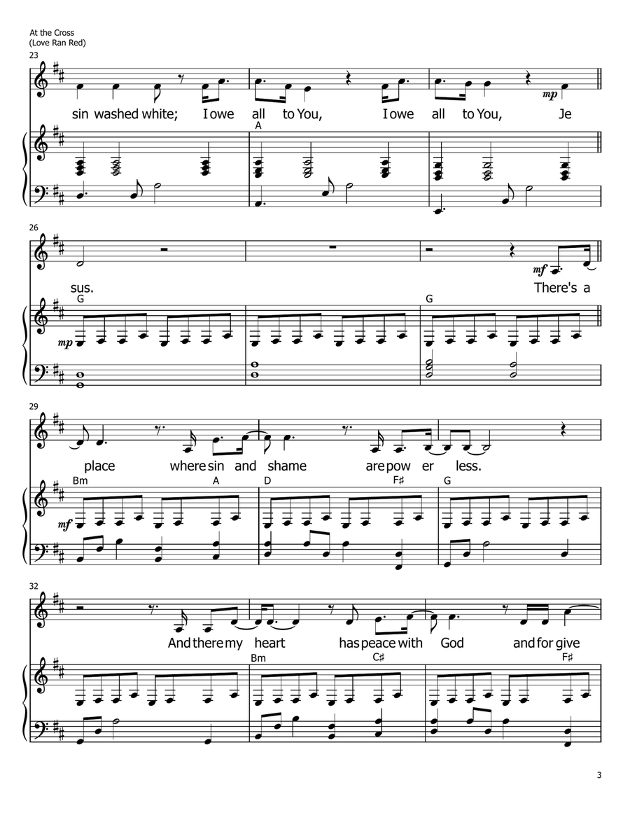 At The Cross (Love Ran Red) A Cappella scores gallery preview page 3