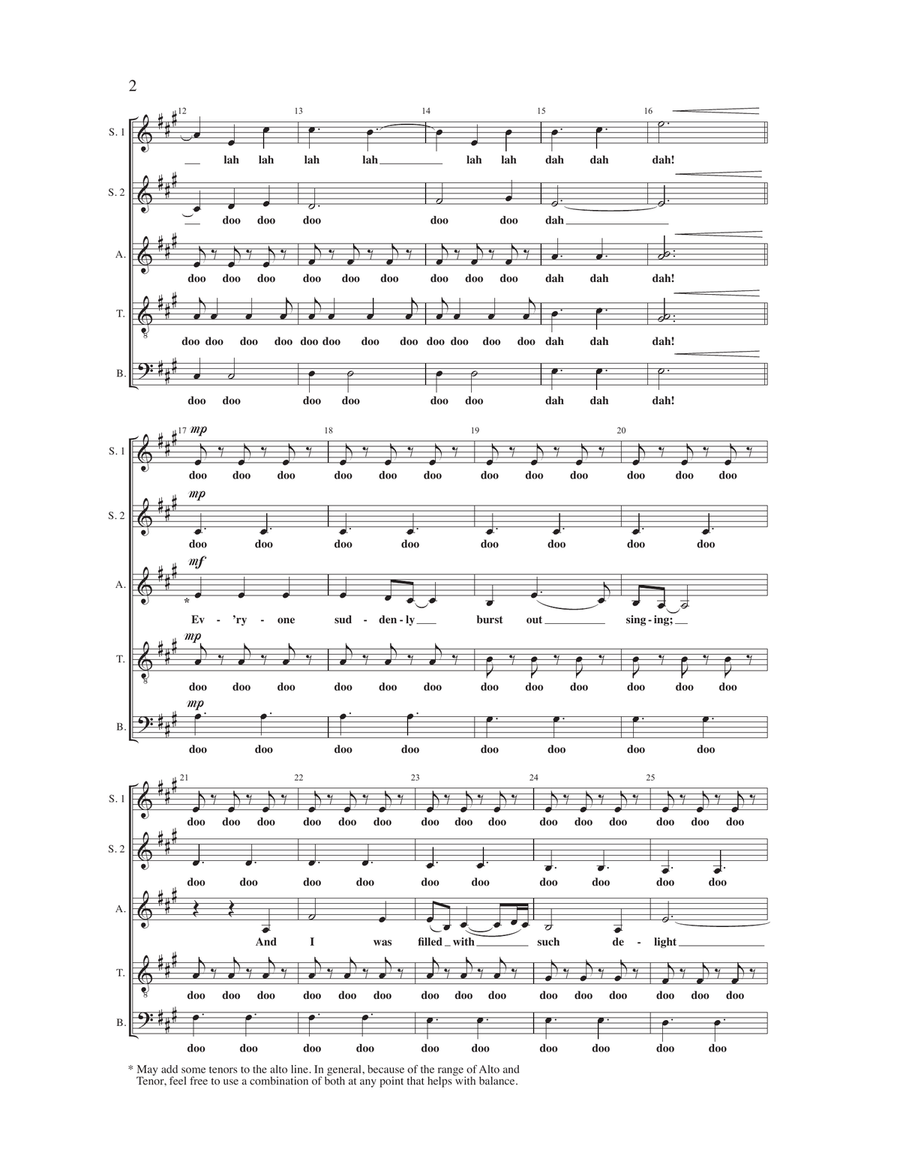 Everyone Sang SSATB scores gallery preview page 2