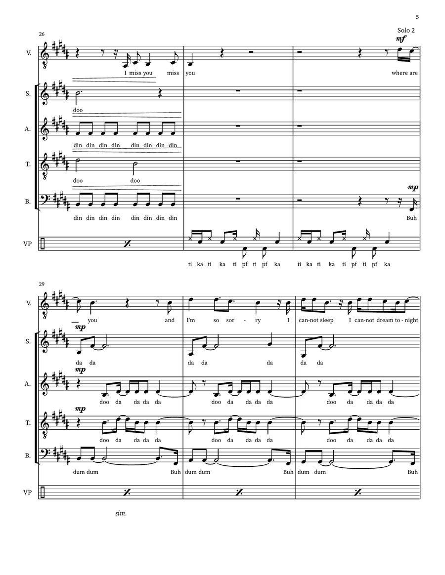 I Miss You I Miss You 4-Part scores gallery preview page 5
