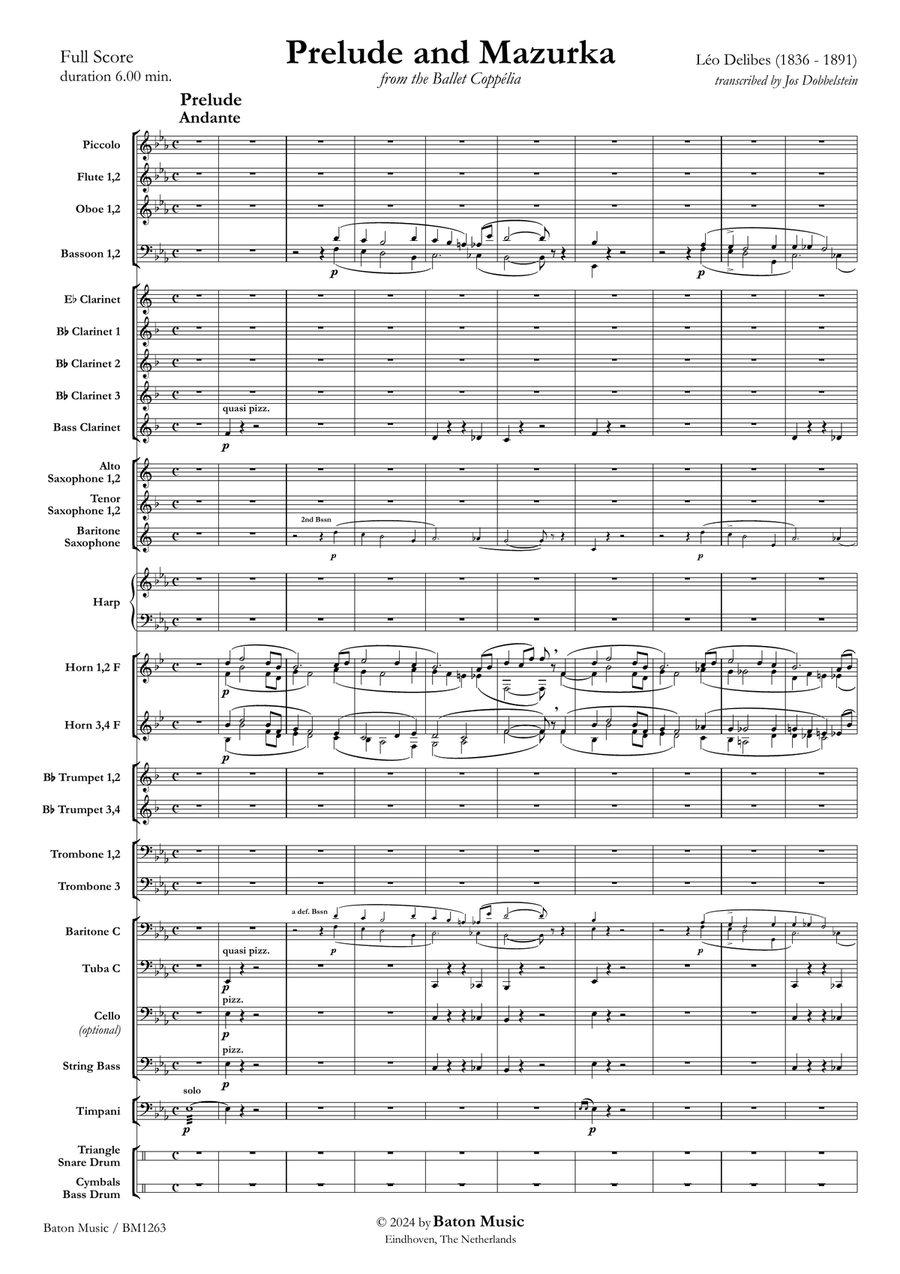 Prelude and Mazurka Prelude and Mazurka Concert Band scores gallery preview page 2