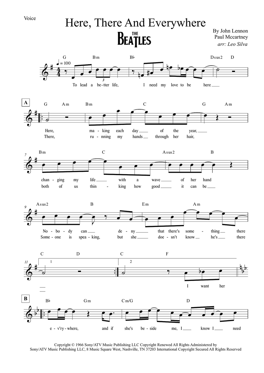 Here, There And Everywhere Piano scores gallery preview page 1