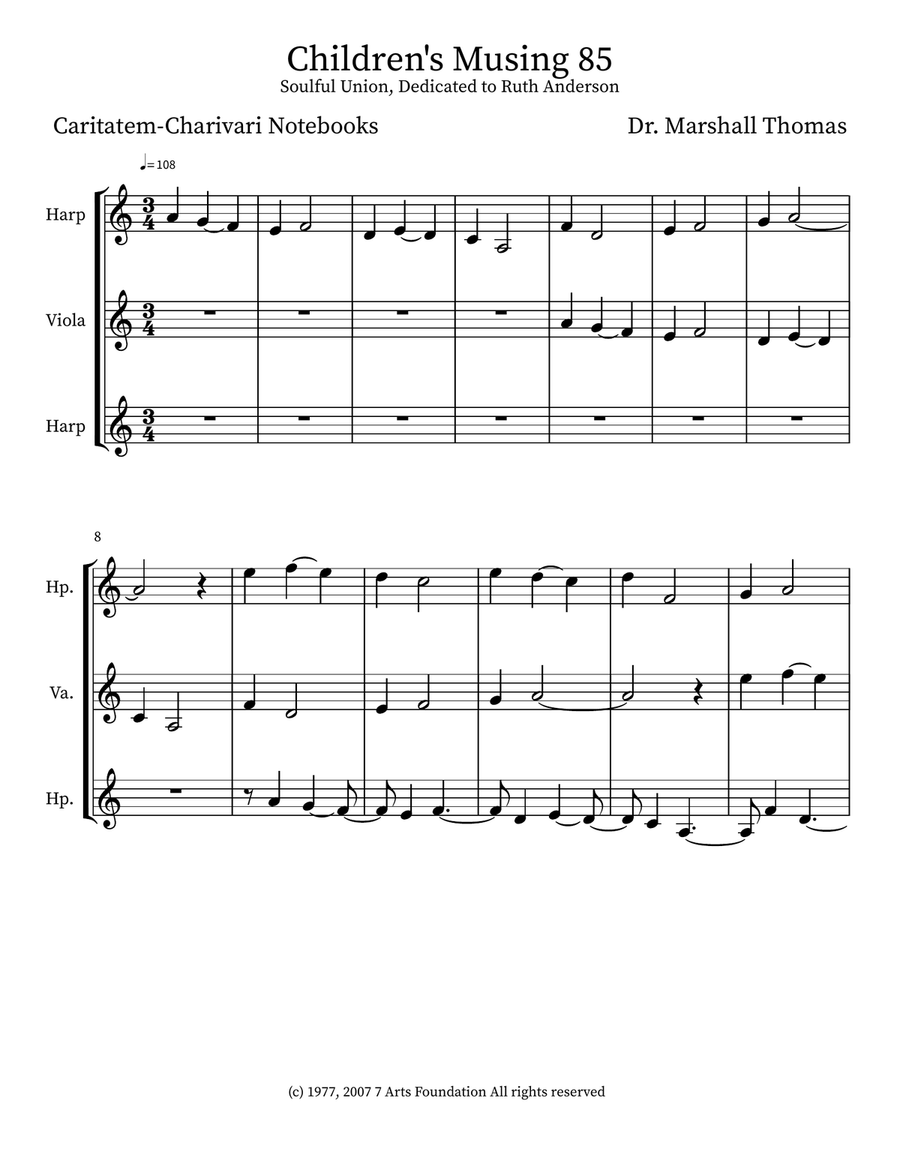 Children's Musing 85 Children's Musing 85 Small Ensemble scores gallery preview page 1