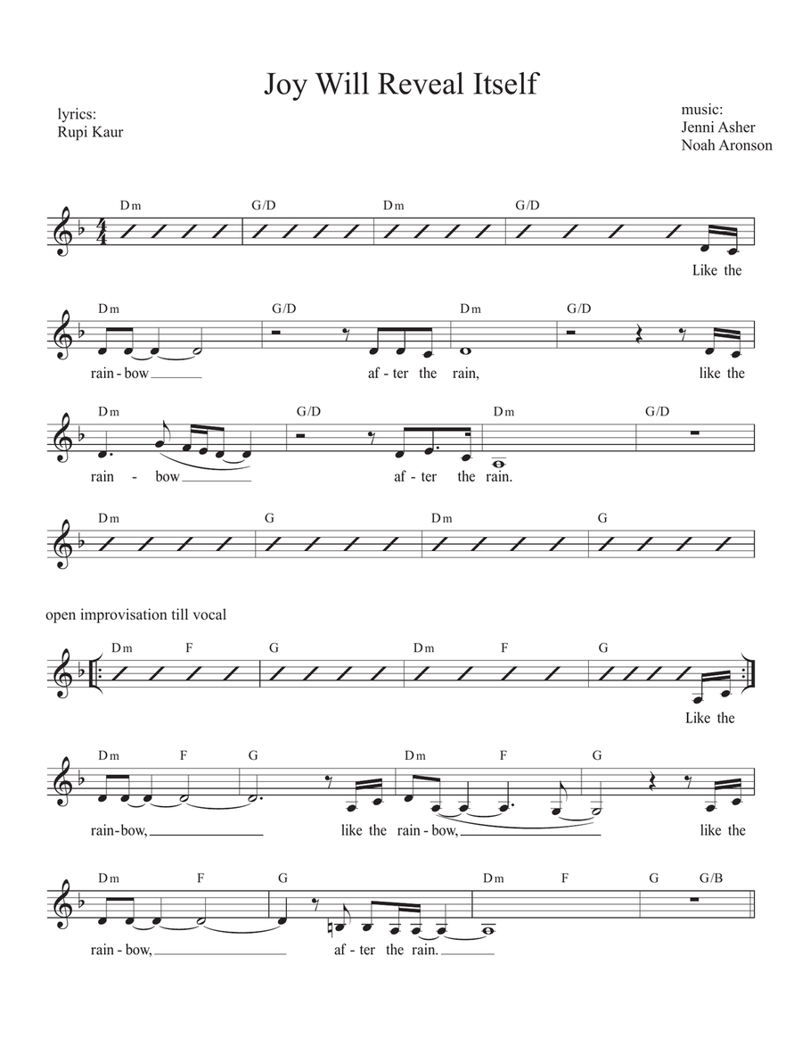 Joy Will Reveal Itself Joy Will Reveal Itself Piano scores gallery preview page 1