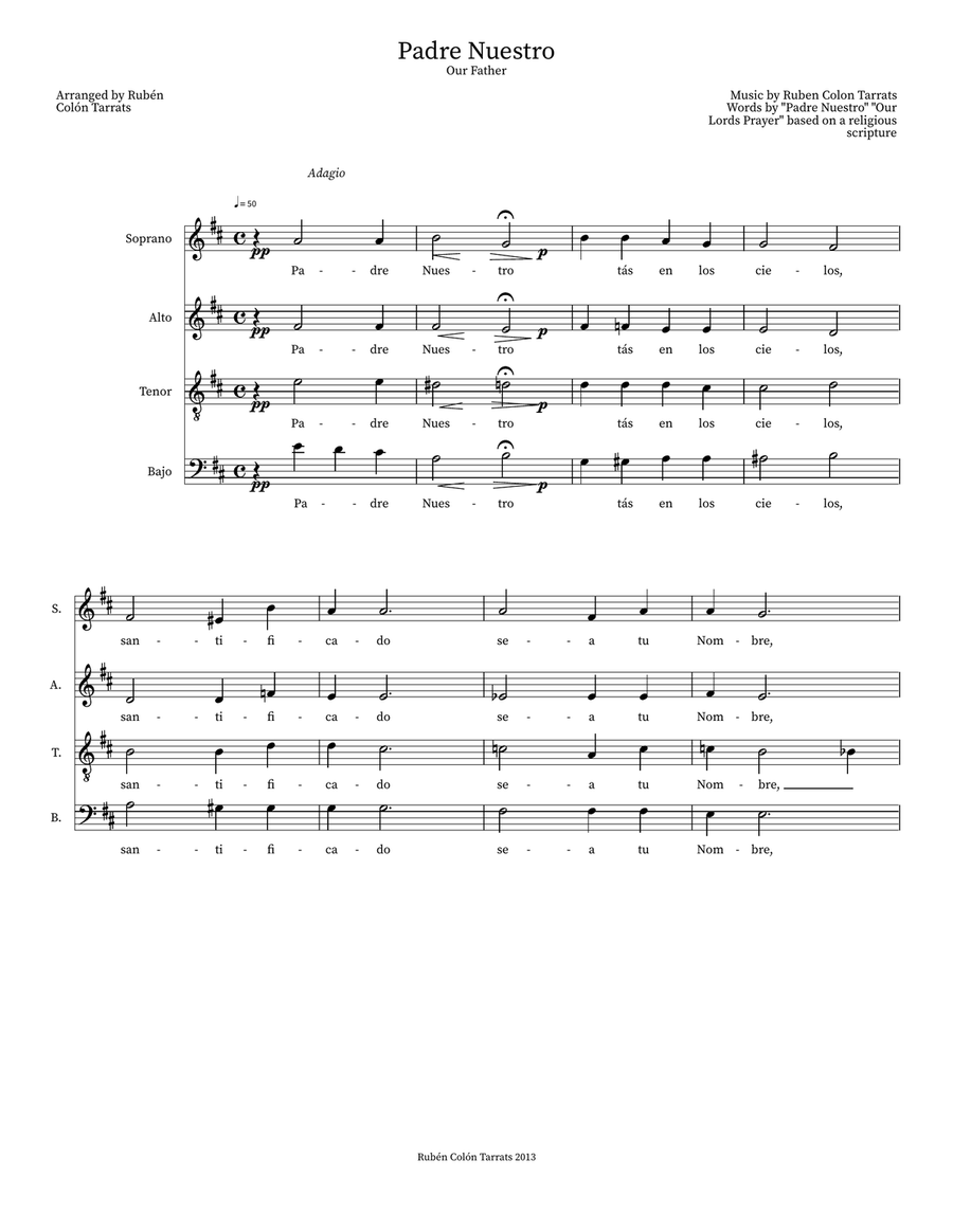 Padre Nuestro Padre Nuestro 4-Part scores gallery preview page 1