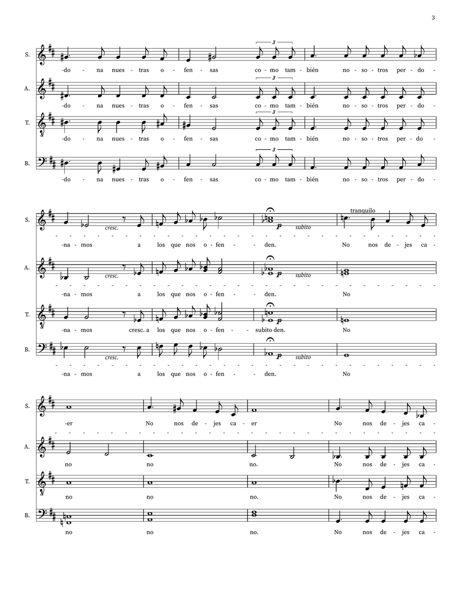 Padre Nuestro Padre Nuestro 4-Part scores gallery preview page 3
