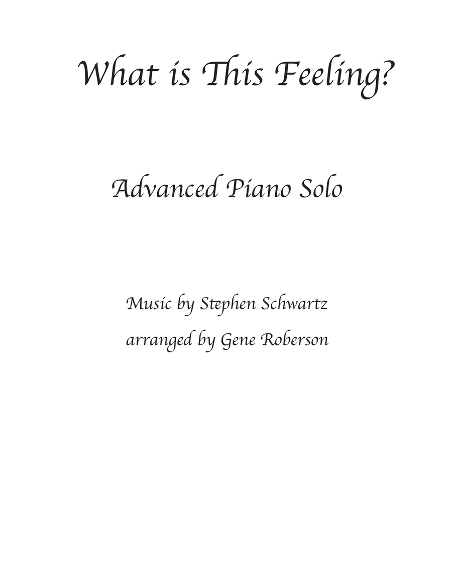 What Is This Feeling? What Is This Feeling? Piano Solo scores gallery preview page 1
