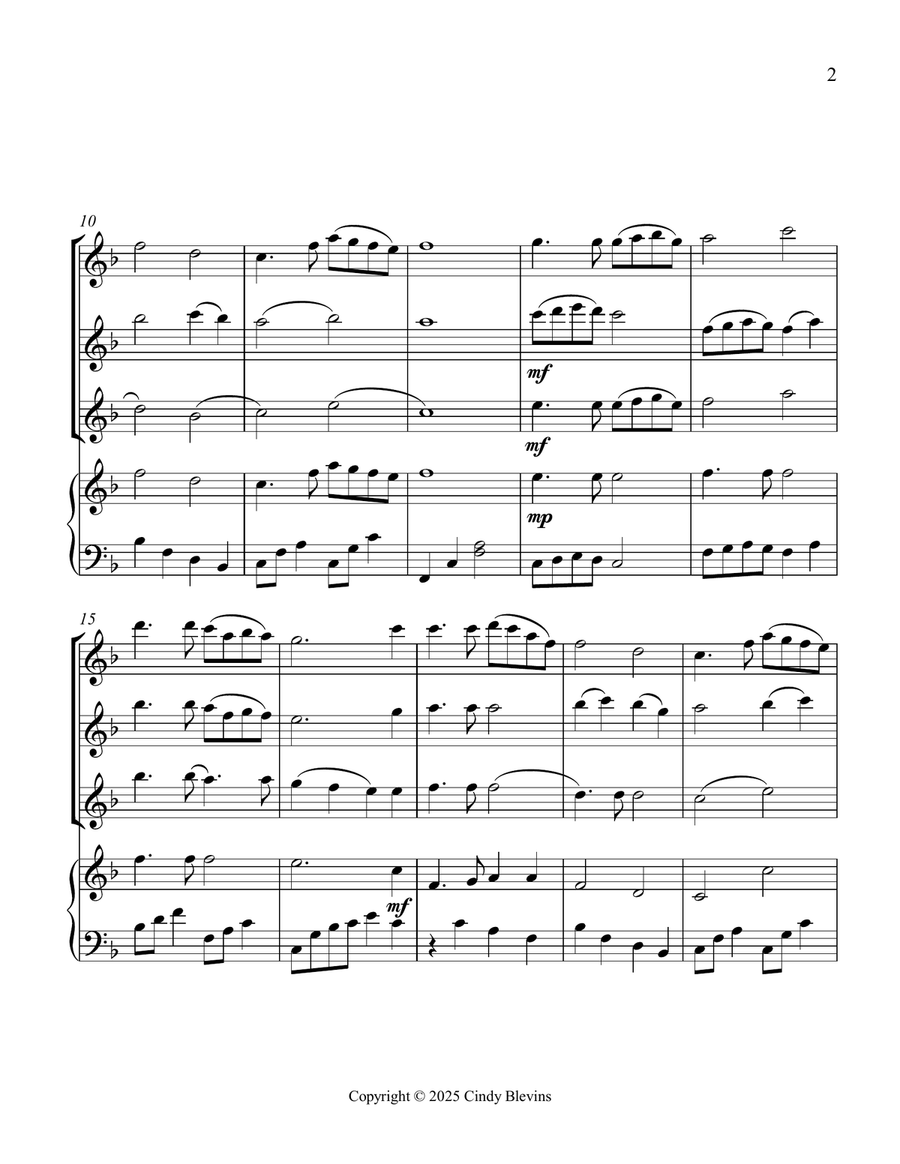 What a Friend We Have In Jesus, for Three Flutes and Piano Small Ensemble scores gallery preview page 3