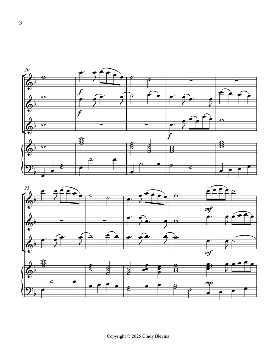 What a Friend We Have In Jesus, for Three Flutes and Piano Small Ensemble scores gallery preview page 4