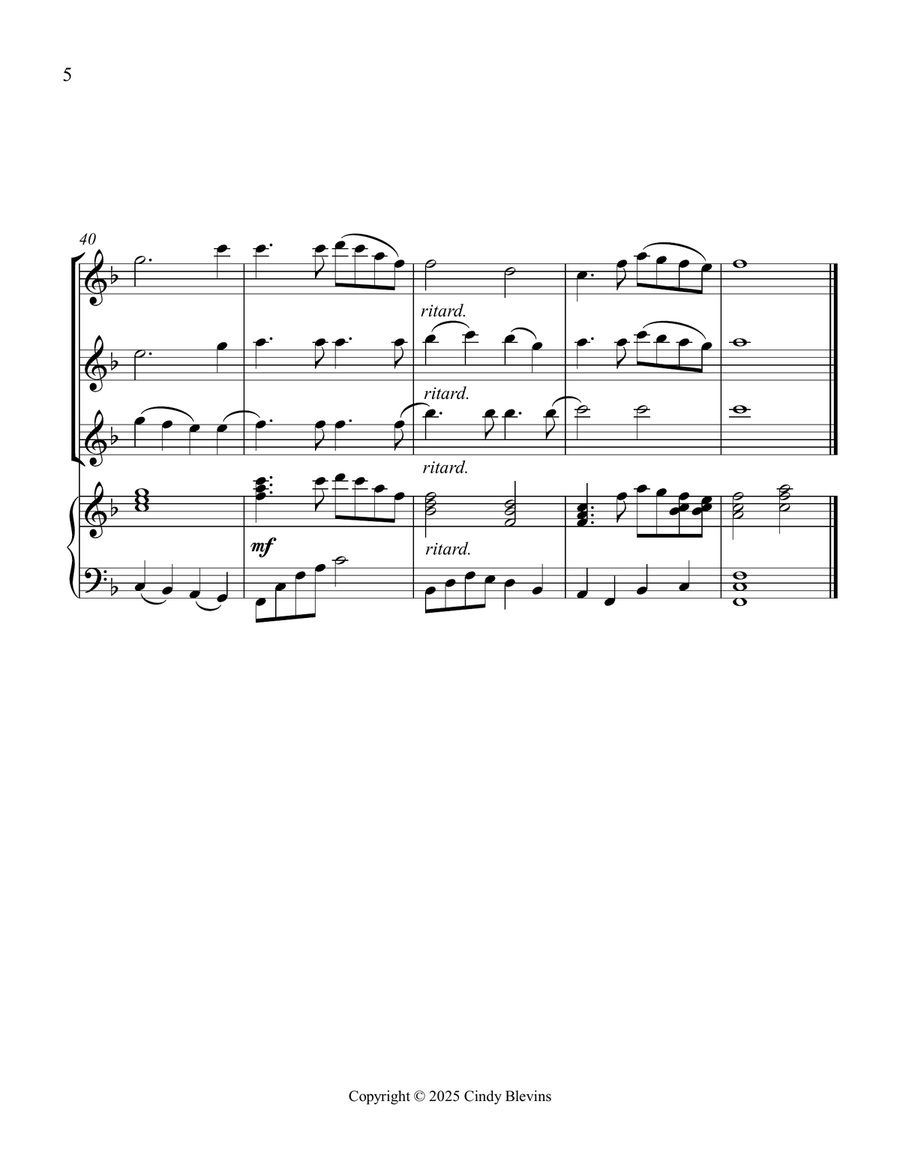 What a Friend We Have In Jesus, for Three Flutes and Piano Small Ensemble scores gallery preview page 6