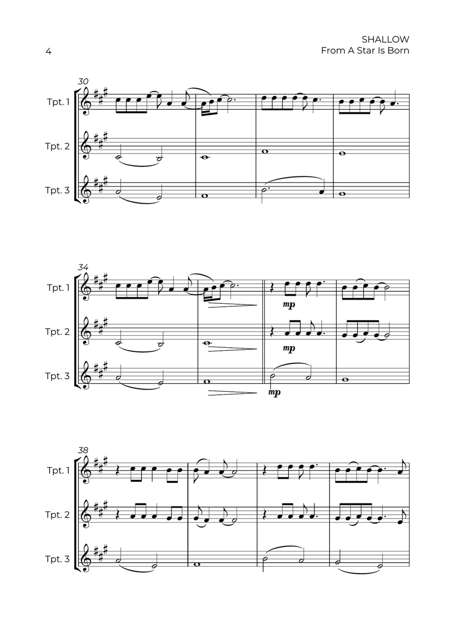 Shallow Shallow Trumpet Trio scores gallery preview page 4