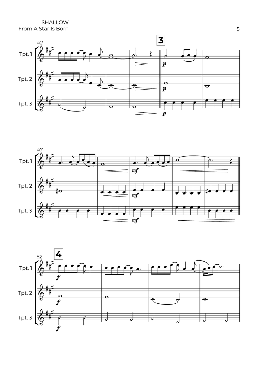 Shallow Shallow Trumpet Trio scores gallery preview page 5