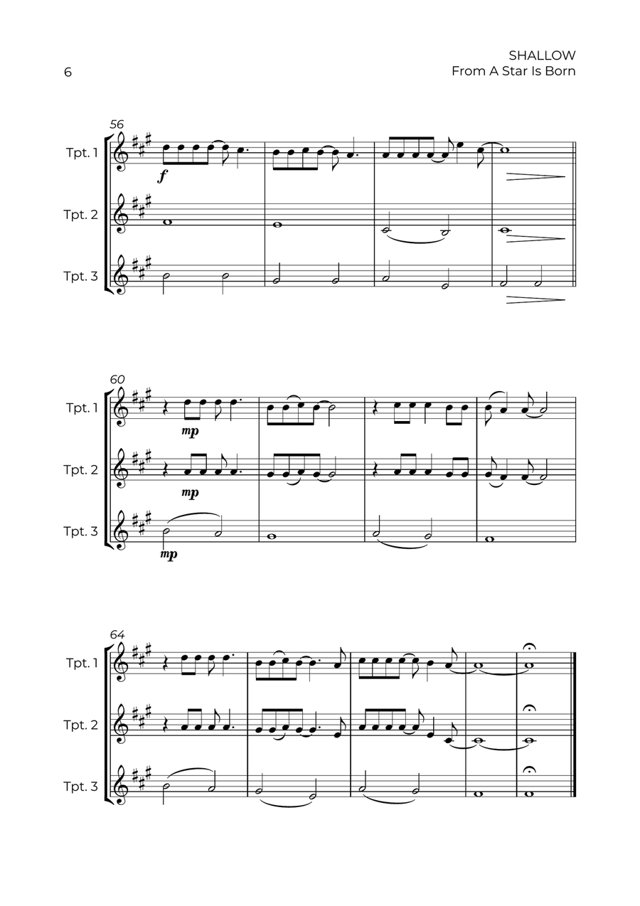 Shallow Shallow Trumpet Trio scores gallery preview page 6