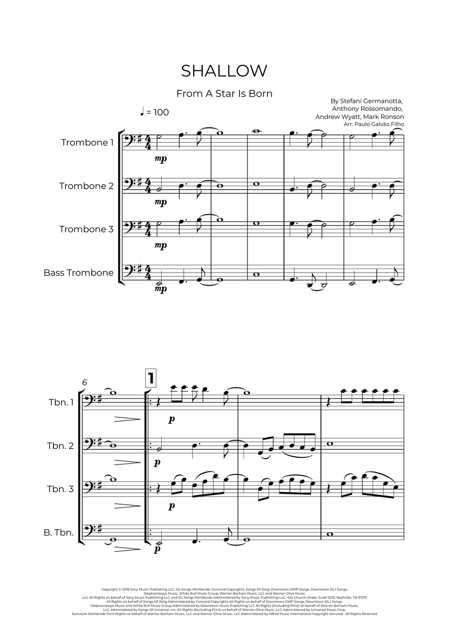 Shallow Shallow Brass Quartet scores gallery preview page 2
