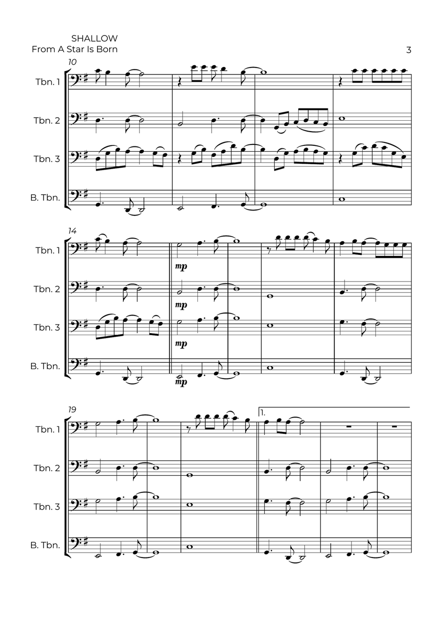 Shallow Shallow Brass Quartet scores gallery preview page 3