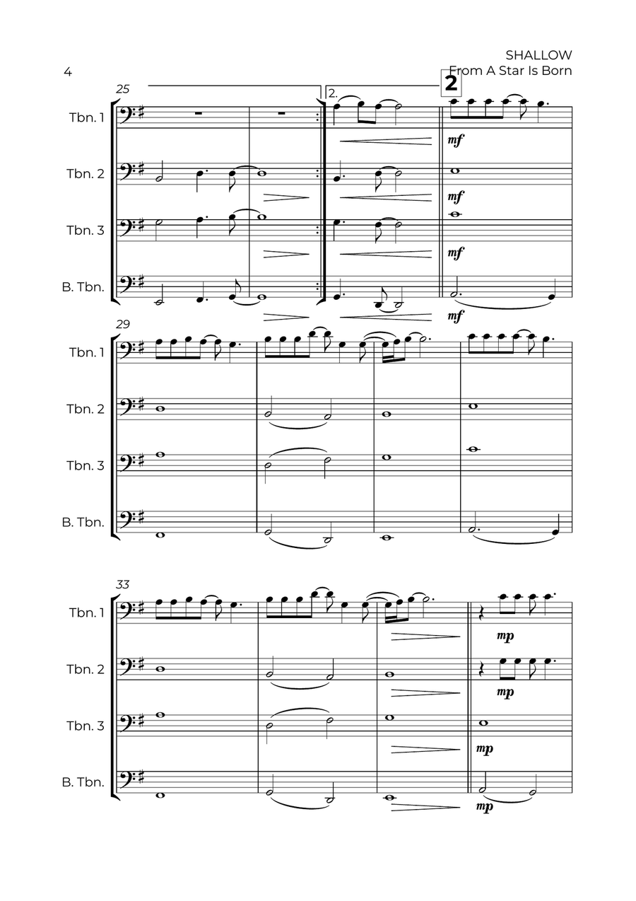 Shallow Shallow Brass Quartet scores gallery preview page 4